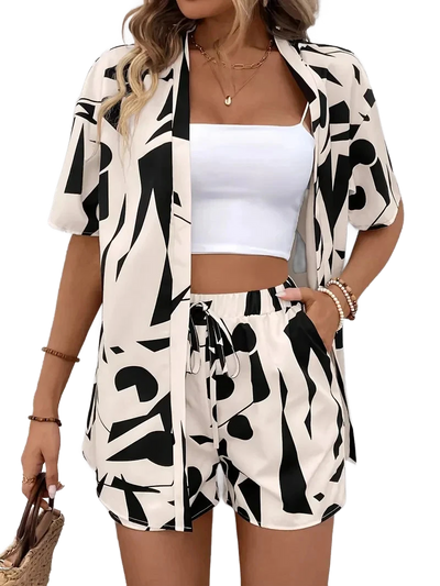 Amar™ Dafna - סט חולצה מודפסת ומכנסיים קצרים