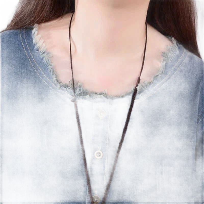 Amar Ora - שמלת ג'ינס רחבה עם כיסים