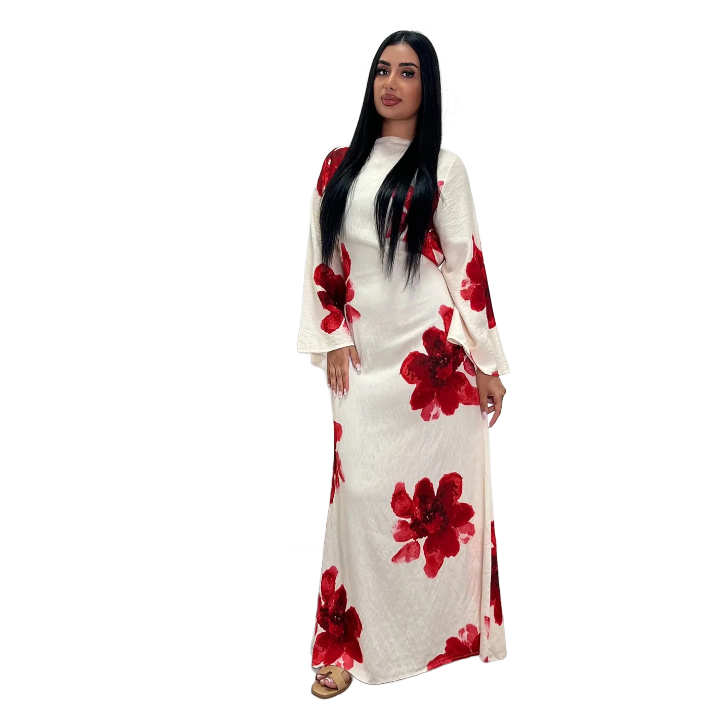 Amar Smadar - שמלה אלגנטית עם הדפס פרחוני קסום