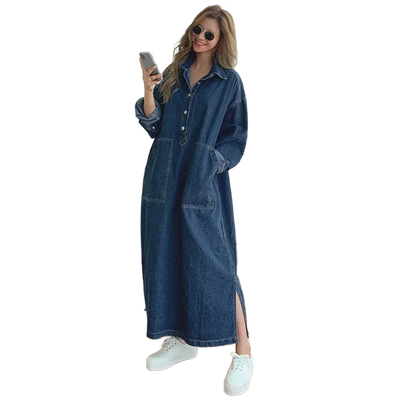 Amar™ Carmela - שמלת ג'ינס מקסי מחמיאה