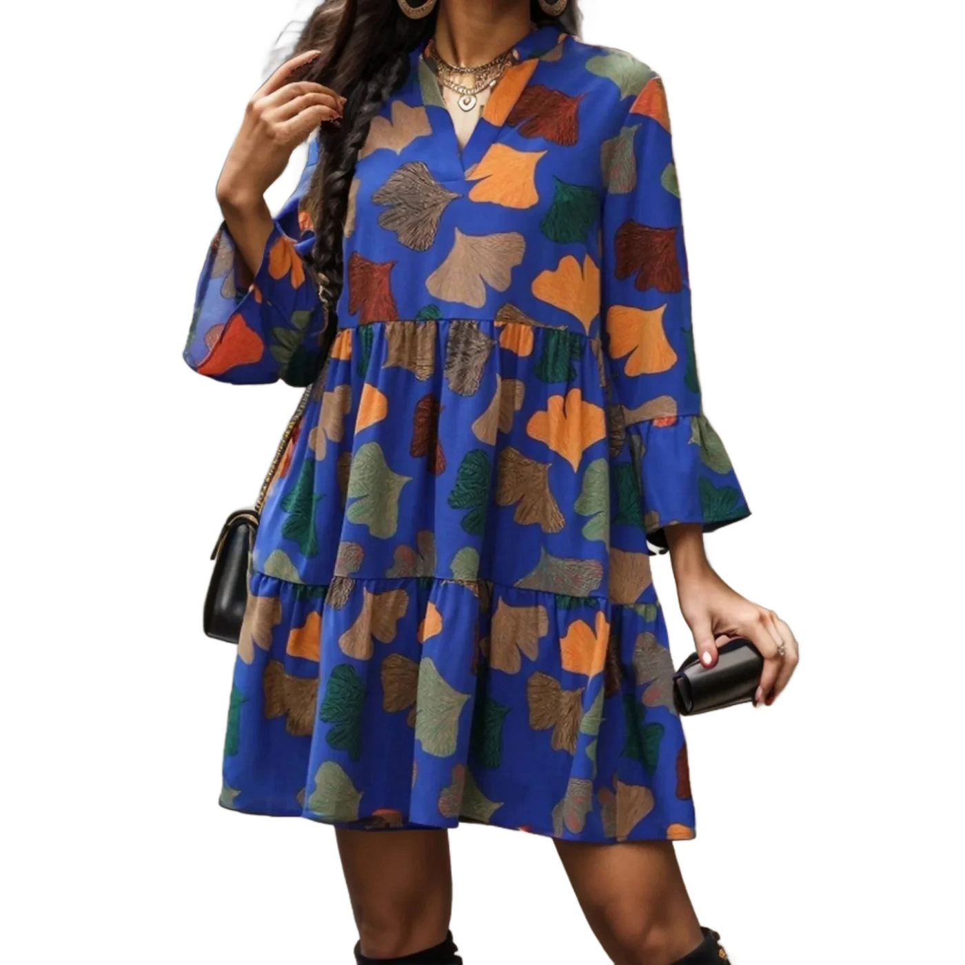 Amar™ Sapir - שמלות עם בדי הדפס ושרוולים ארוכים