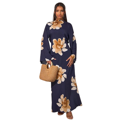 Amar Ora - שמלה ארוכה מודפסת, נשית וזוהרת