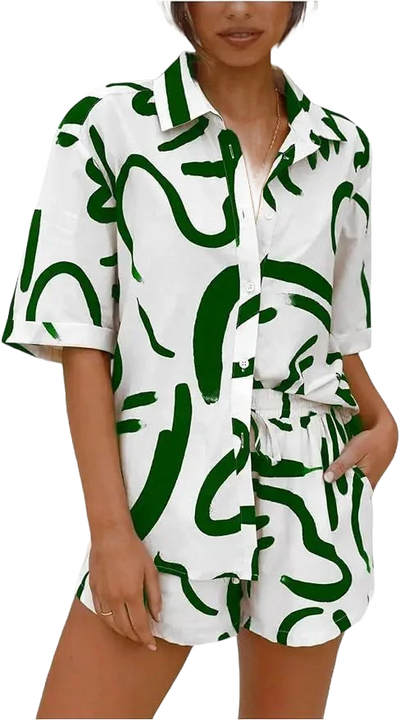 Amar™ Ayala - סט חולצה ומכנסיים מודפס