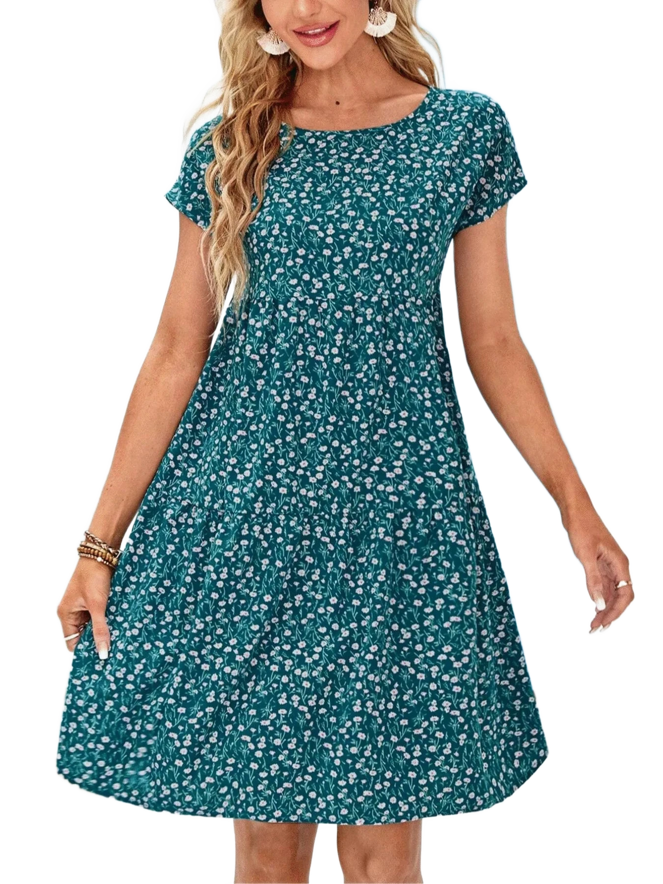 Amar™ Esther שמלת קז'ואל פרחונית מודפסת