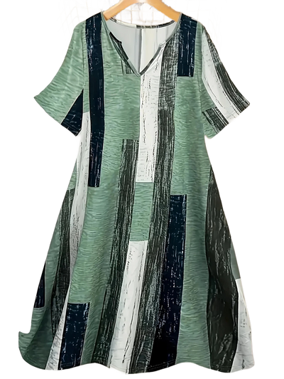 Amar™ Yaara - שמלה מפוספסת עם מחשוף V