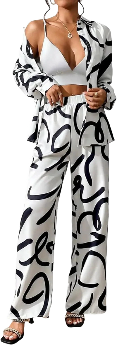 Amar™ Roberta - סט מודפס קז'ואל