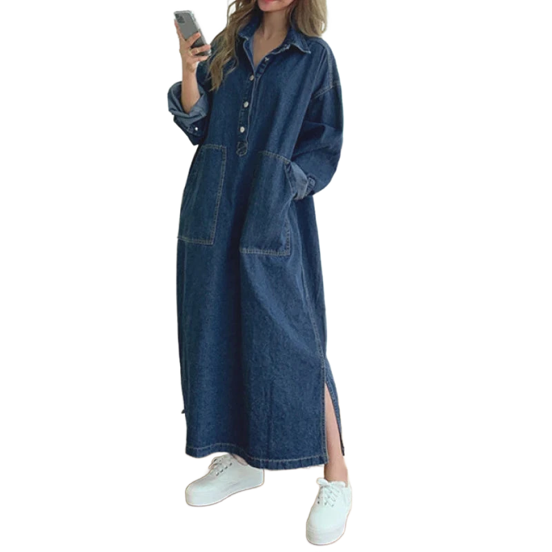 Amar™ Carmela - שמלת ג'ינס מקסי מחמיאה