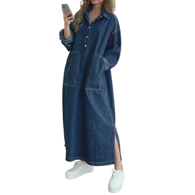 Amar™ Carmela - שמלת ג'ינס מקסי מחמיאה