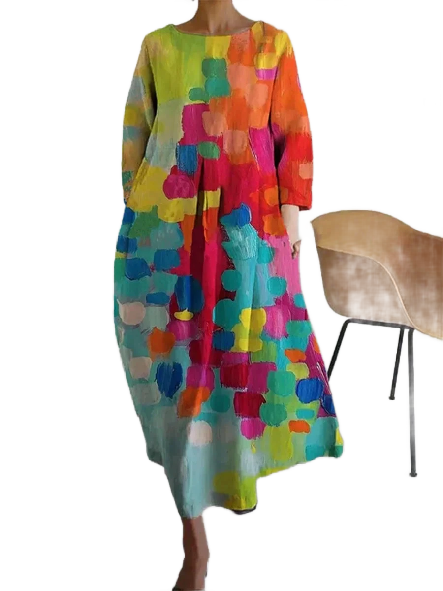 Amar™ Orly – שמלת קיץ רחבה בהדפס