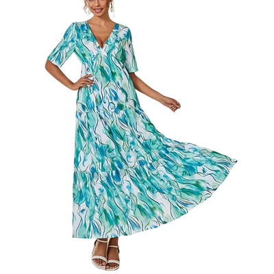 Amar™ Orly - שמלת גלים כחולה עם כמה רמות