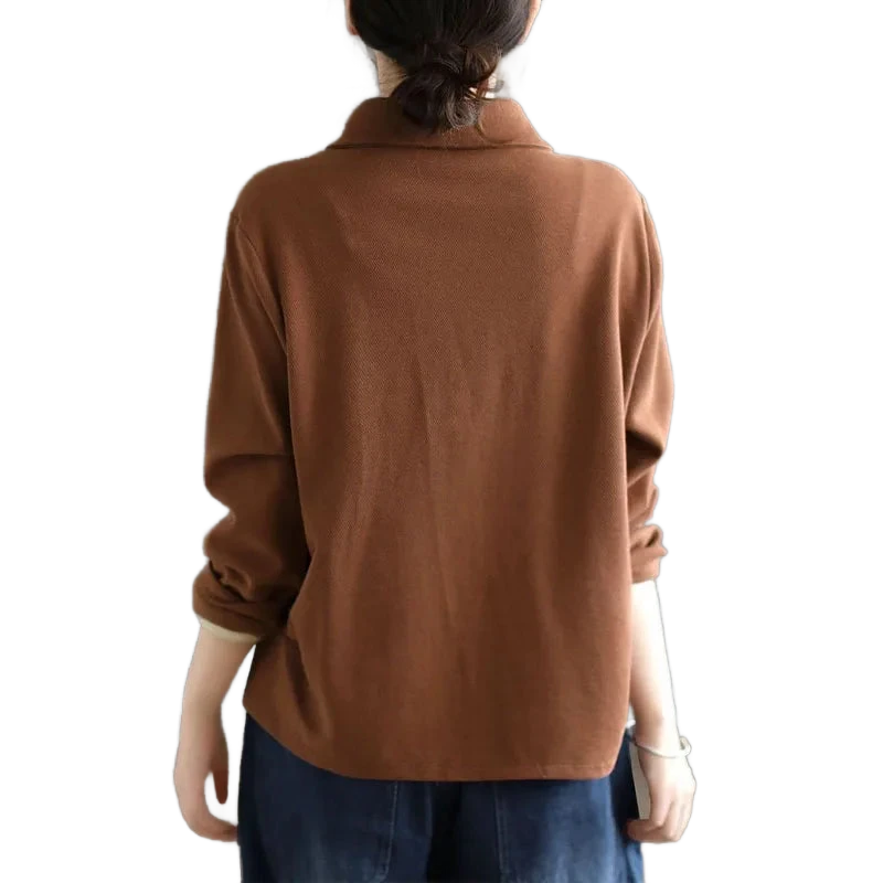 Amar™ Deborah - חולצת צוואר בובתית עם שרוול ארוך