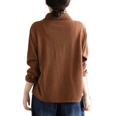 Amar™ Deborah - חולצת צוואר בובתית עם שרוול ארוך