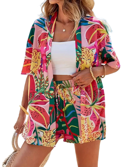 Amar™ Yaara - סט מודפס חולצה ומכנס קצר