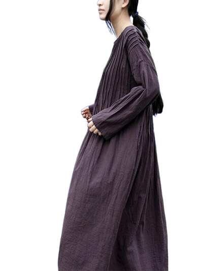 Amar Batya - שמלת כותנה ופשתן משוחררת ונשית