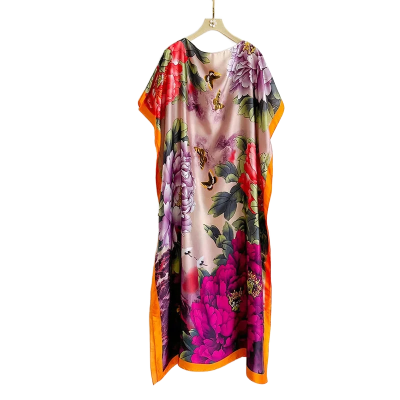 Amar™ Lior - שמלות מקסי מבד סטן פרחוני