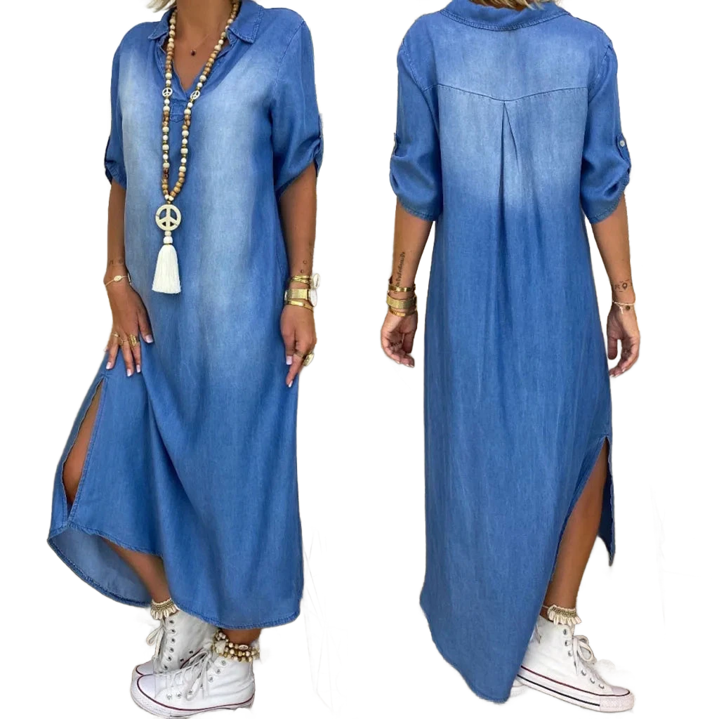 Amar Eliana - שמלת ג'ינס אלגנטית לסתיו