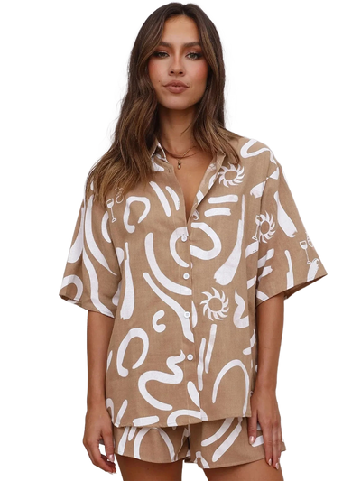 Amar™ Ayala - סט חולצה ומכנסיים מודפס