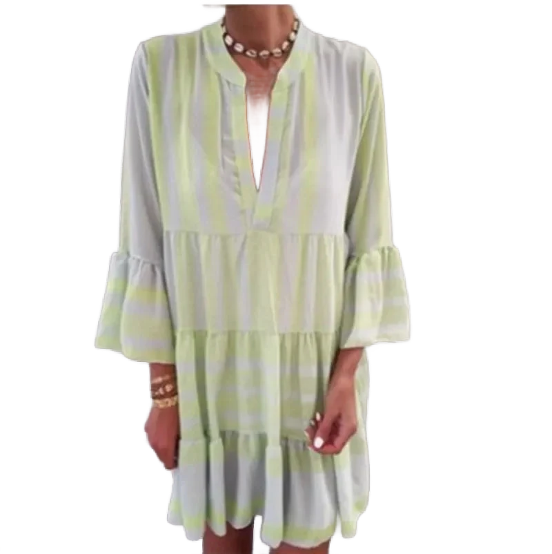 Amar™ Batya - שמלת מיני בוהו עם פסים