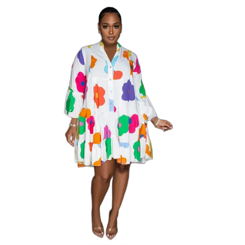 Amar™ Maya - שמלה פרחונית רחבה