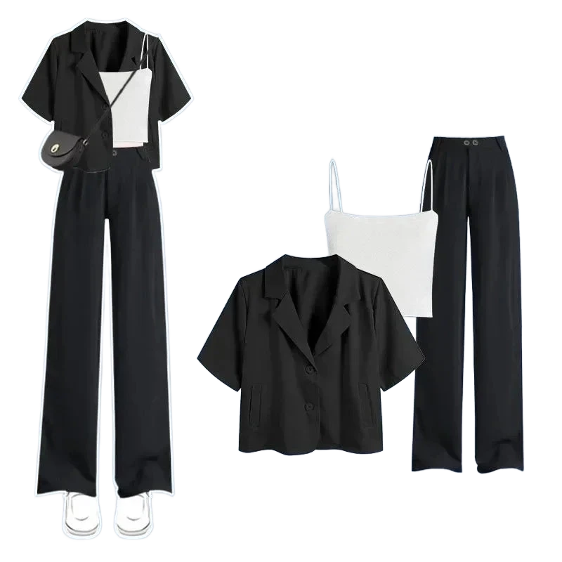 Amar™ Avigail - סט שלושה חלקים נוח ורך עם שרוולים קצרים