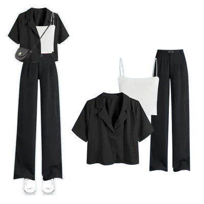 Amar™ Avigail - סט שלושה חלקים נוח ורך עם שרוולים קצרים