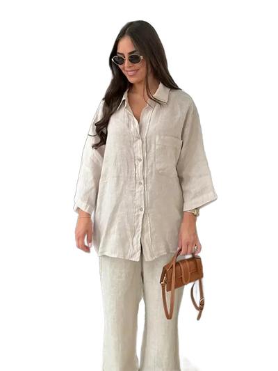 Amar™ Leah - סט חולצה ארוכה ומכנסיים רחבים