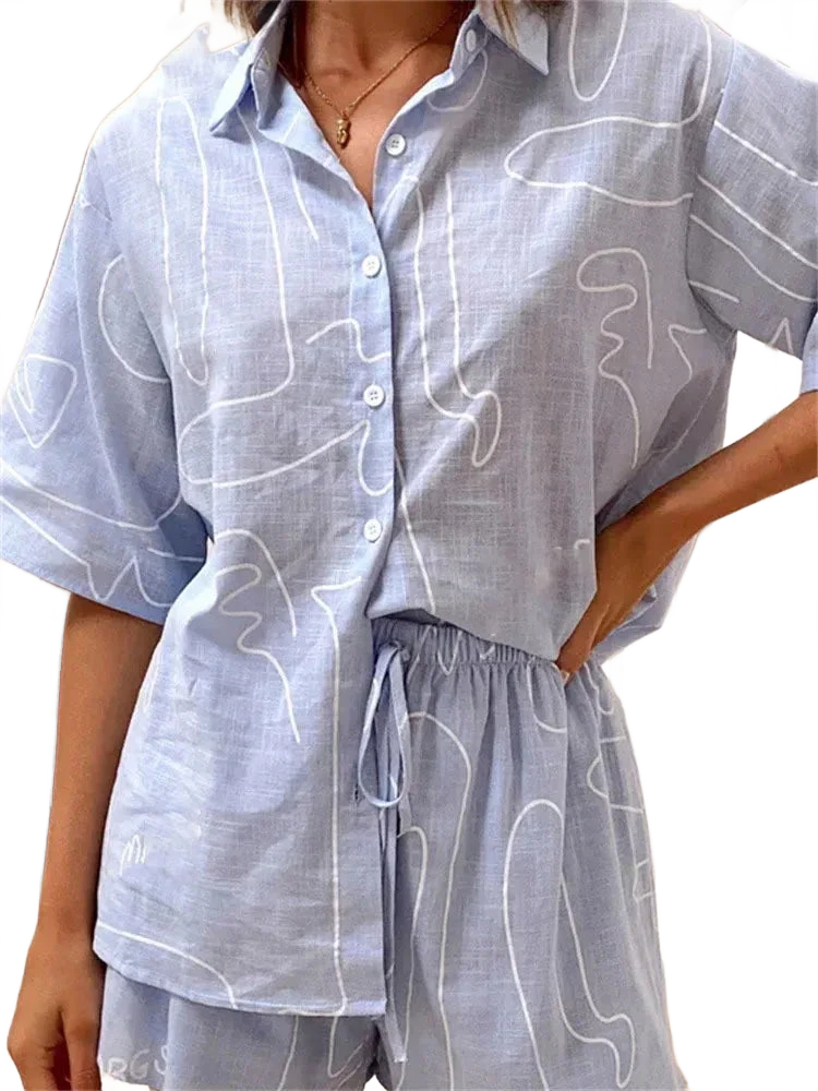 Amar™ Ayala - סט חולצה ומכנסיים מודפס