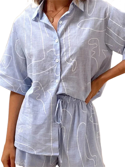 Amar™ Ayala - סט חולצה ומכנסיים מודפס