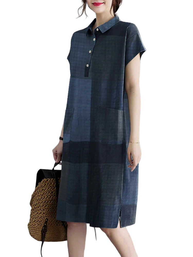 Amar Tzipora - שמלת קיץ משובצת משוחררת