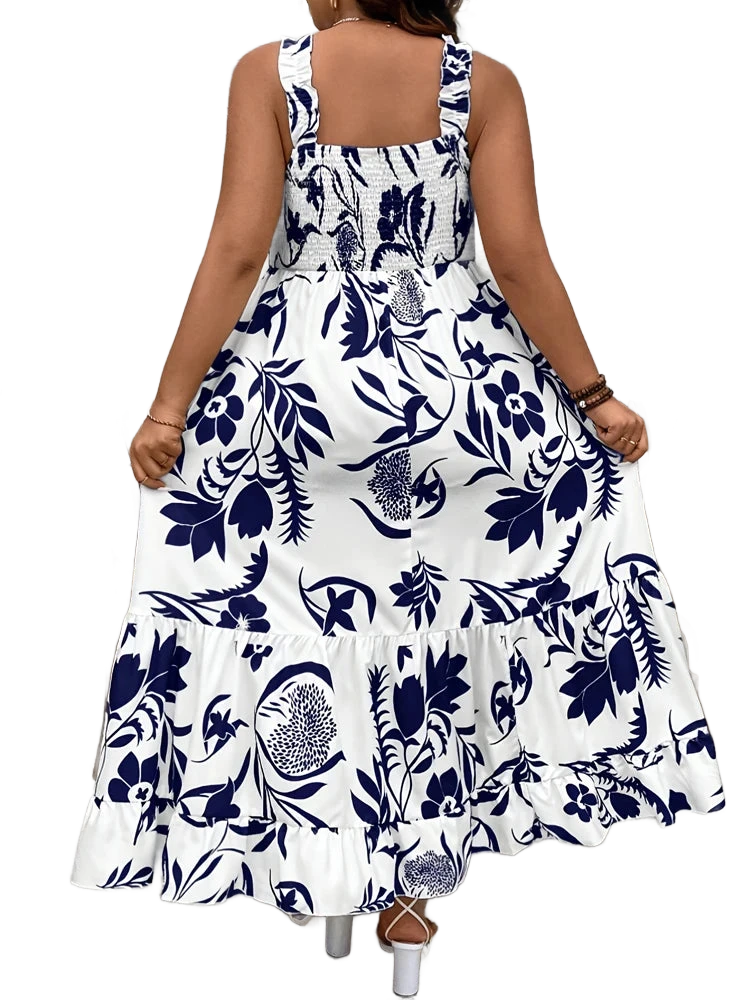 Amar™ Leah - שמלת הולטר עם שכבות ומוטיב פרחים