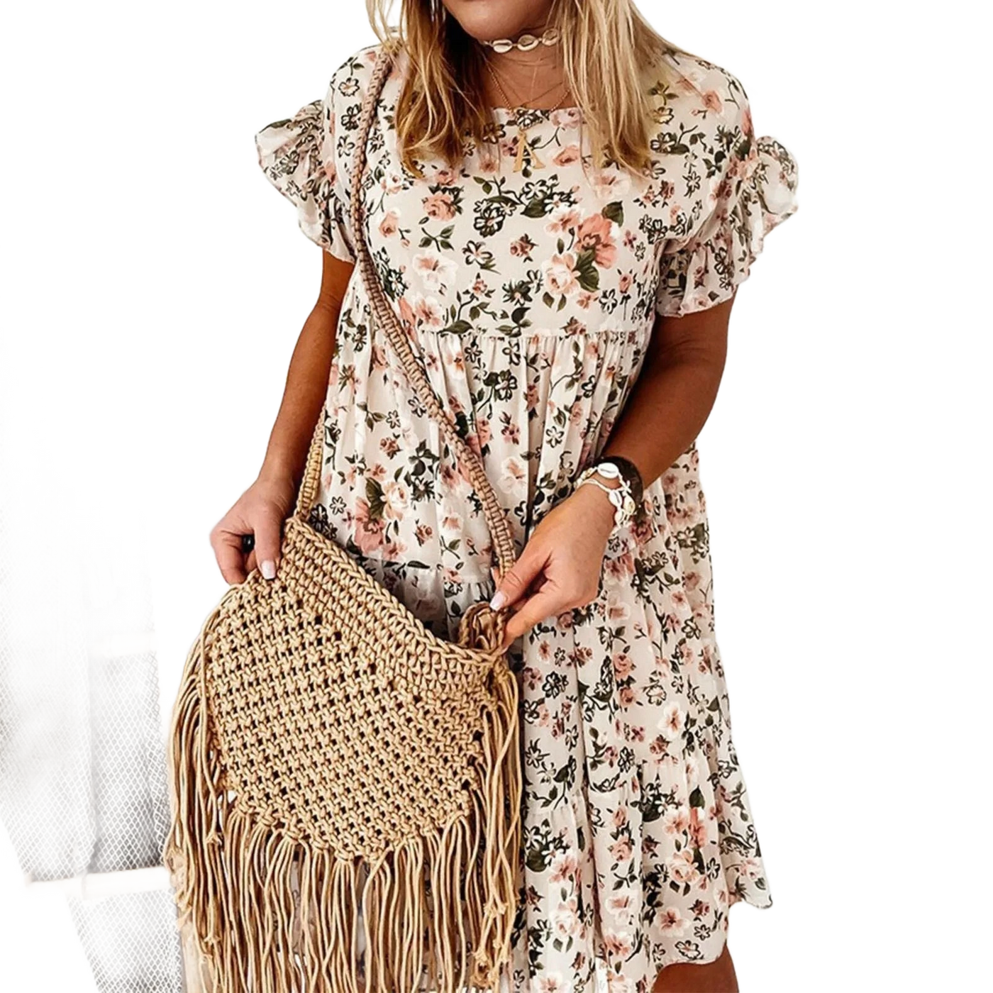 Amar™ Shula - שמלת מידי שיפון בוהו