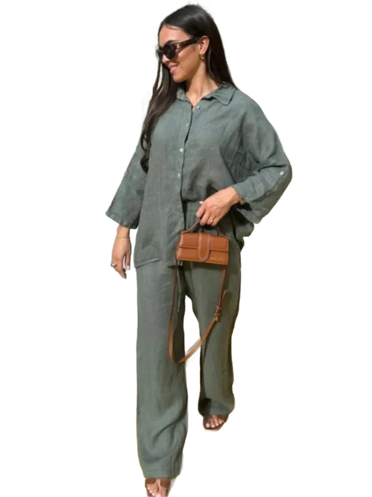 Amar™ Zilpa - סט בד כותנה ופשתן 2 חלקים