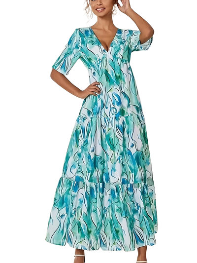 Amar™ Orly - שמלת גלים כחולה עם כמה רמות