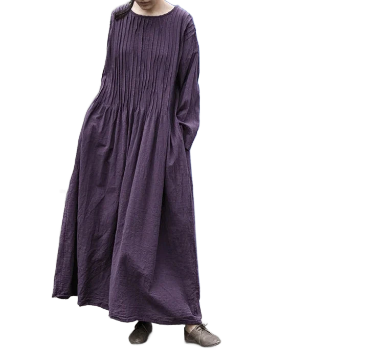 Amar Batya - שמלת כותנה ופשתן משוחררת ונשית