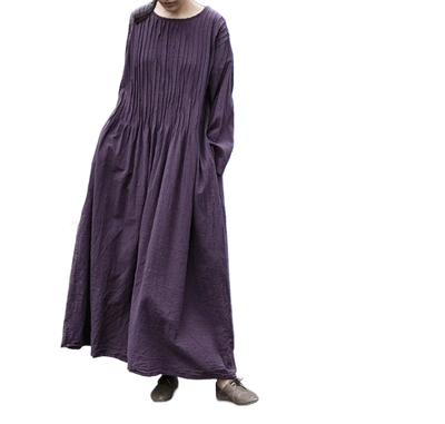 Amar Batya - שמלת כותנה ופשתן משוחררת ונשית