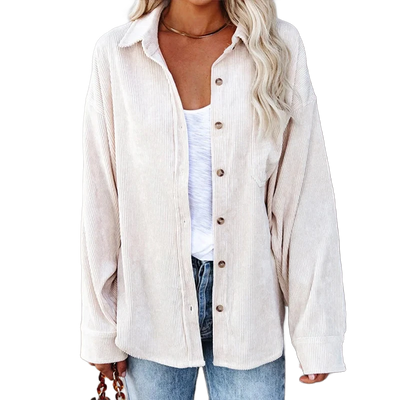 Amar™ Avital - חולצת קורדרוי רחבה עם שרוול ארוך