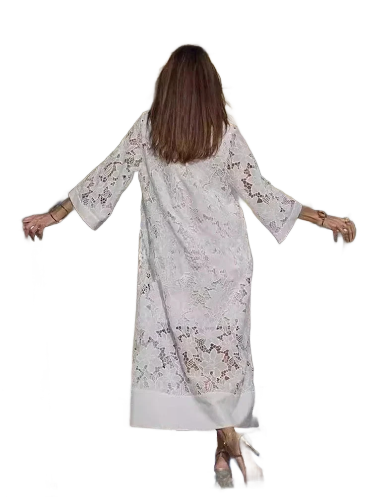 Amar™ Ora - שמלות V-צווארון לבן