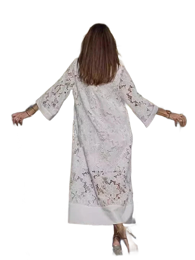 Amar™ Ora - שמלות V-צווארון לבן