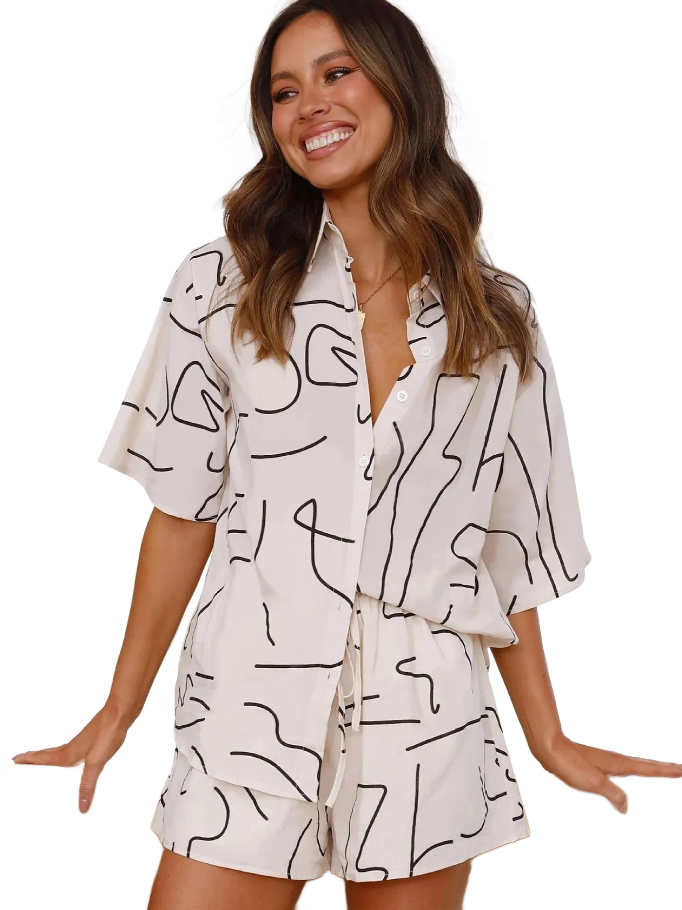 Amar™ Ayala - סט חולצה ומכנסיים מודפס