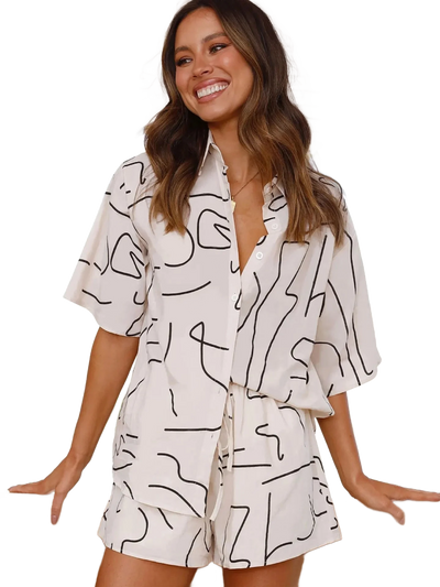 Amar™ Ayala - סט חולצה ומכנסיים מודפס