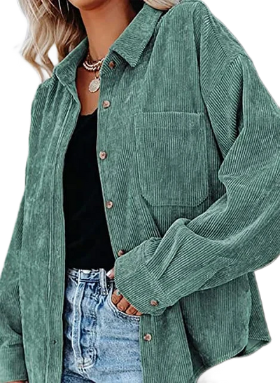 Amar™ Avital - חולצת קורדרוי רחבה עם שרוול ארוך