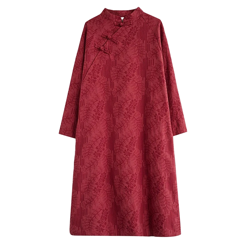 Amar™ Smadar - שמלת פשתן רקומה משוחררת