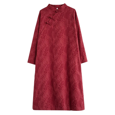 Amar™ Smadar - שמלת פשתן רקומה משוחררת