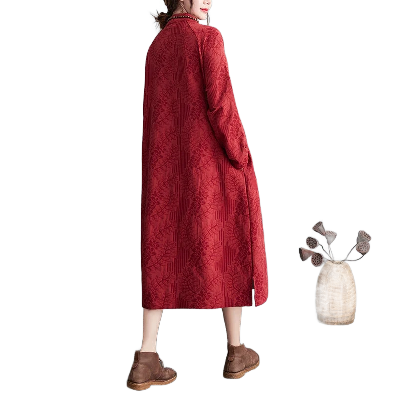 Amar™ Smadar - שמלת פשתן רקומה משוחררת