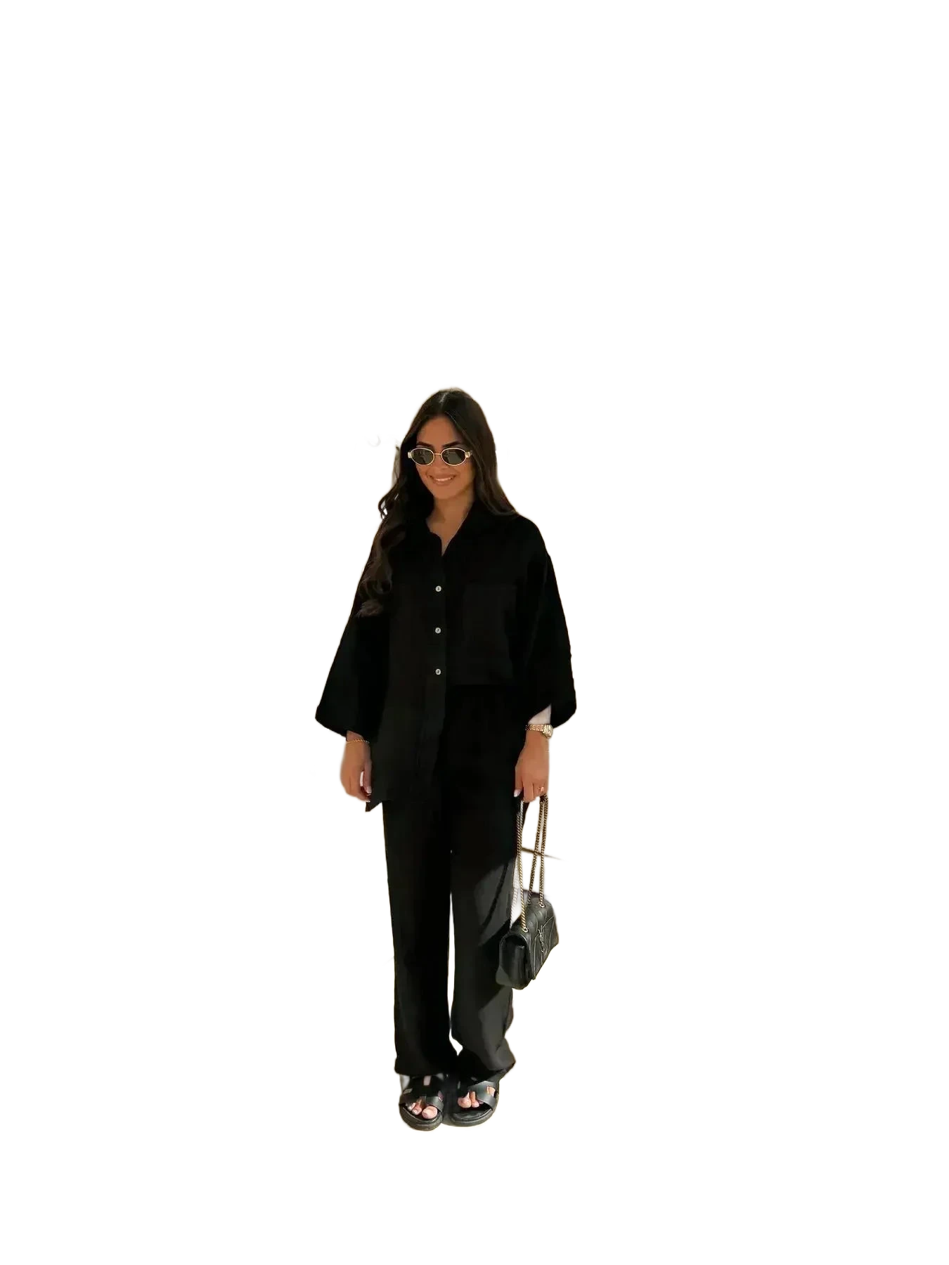 Amar™ Leah - סט חולצה ארוכה ומכנסיים רחבים