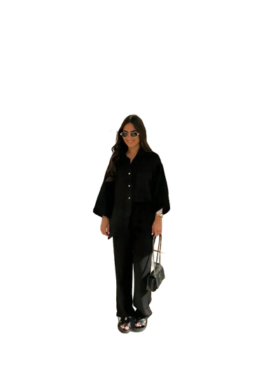 Amar™ Leah - סט חולצה ארוכה ומכנסיים רחבים