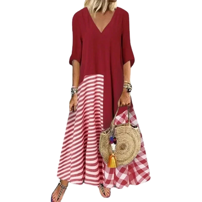 Amar™ Yael - שמלת פסים קלאסית אלגנטית