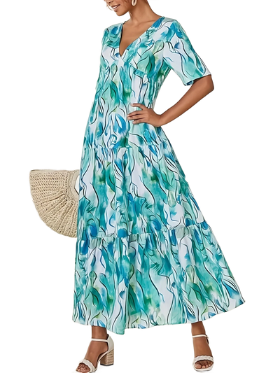 Amar™ Orly - שמלת גלים כחולה עם כמה רמות