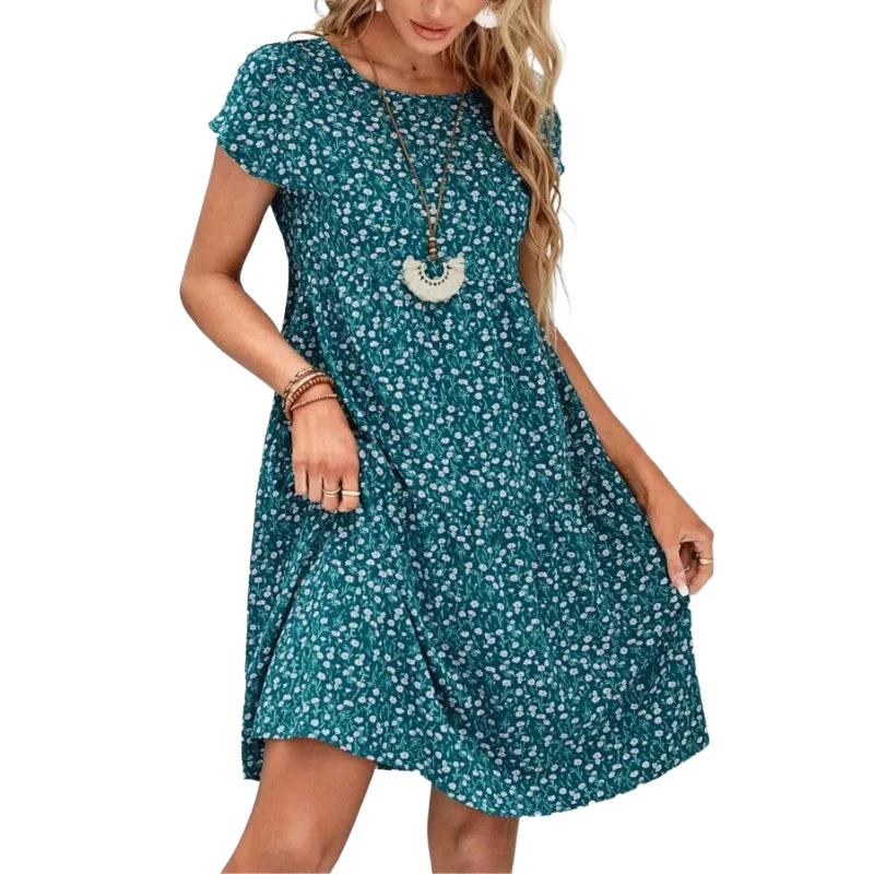 Amar™ Esther שמלת קז'ואל פרחונית מודפסת