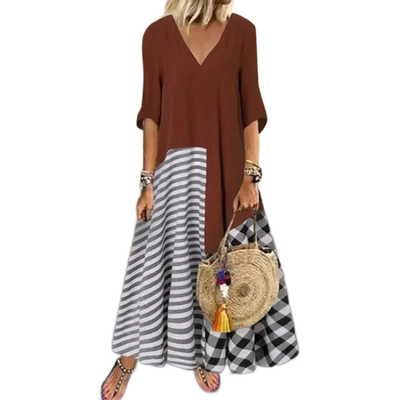 Amar™ Yael - שמלת פסים קלאסית אלגנטית